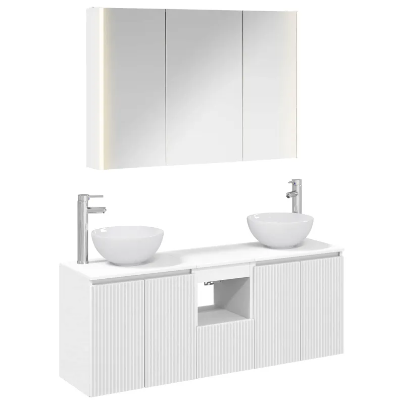 Vonios spintos komplektas 4 pcs Balta 103,5 x 15,5 x 70 cm
