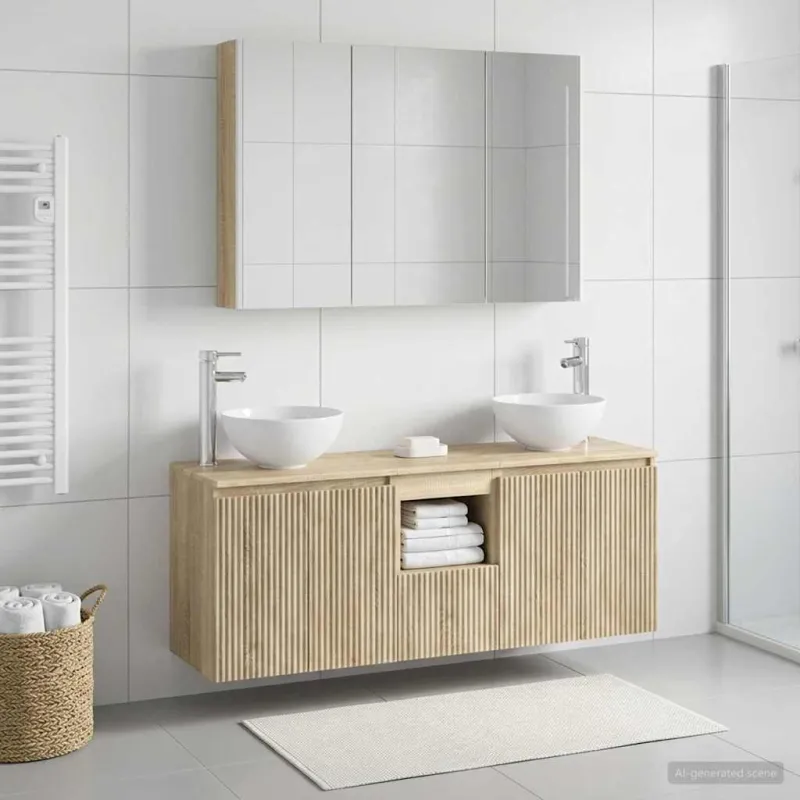 Vonios spintos komplektas 4 pcs Sonoma ąžuolas