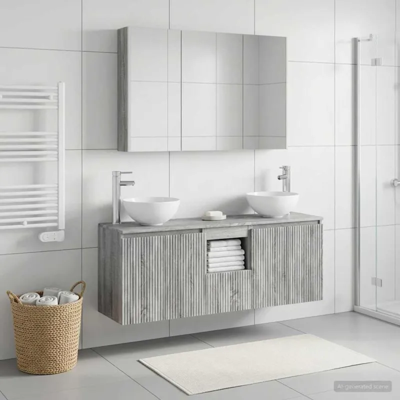 Vonios spintos komplektas 4 pcs Pilka Sonoma