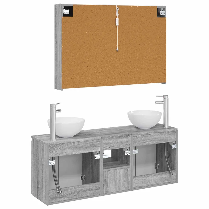 Vonios spintos komplektas 4 pcs Pilka Sonoma