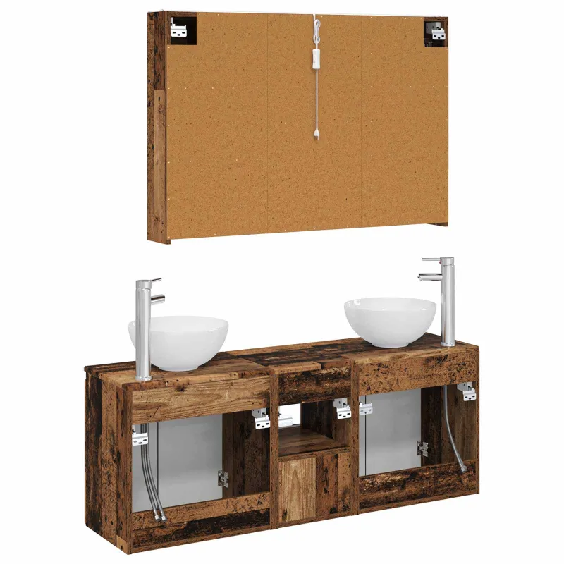 Vonios spintos komplektas 4 pcs Sendintos medienos