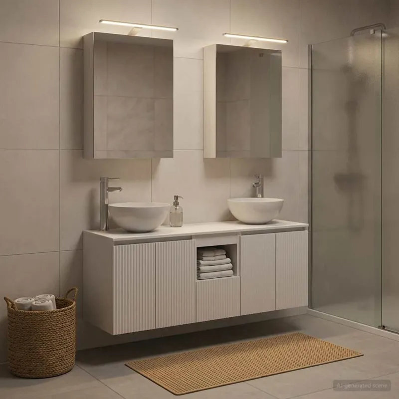 Vonios spintos komplektas 5 pcs Balta 50 x 14,5 x 70 cm