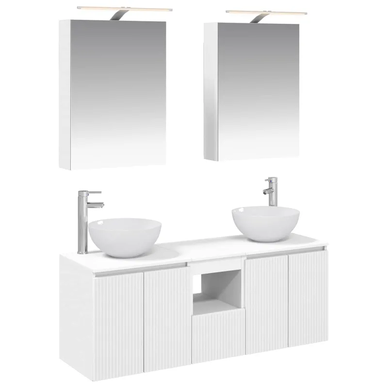 Vonios spintos komplektas 5 pcs Balta 50 x 14,5 x 70 cm