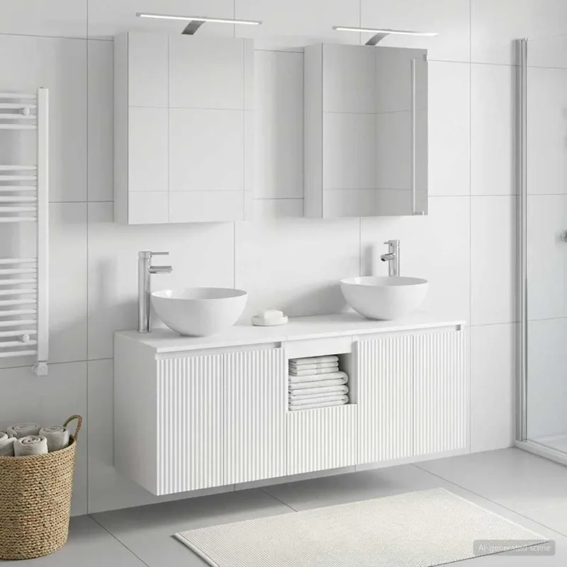 Vonios spintos komplektas 5 pcs Balta 50 x 14,5 x 70 cm