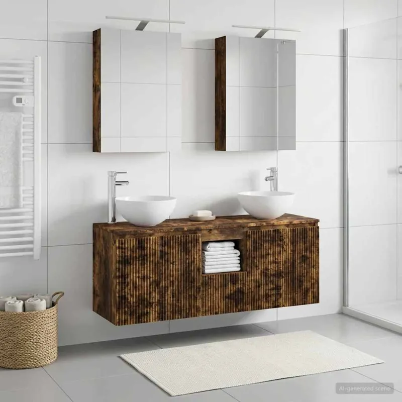 Vonios spintos komplektas 5 pcs Dūminio ąžuolo