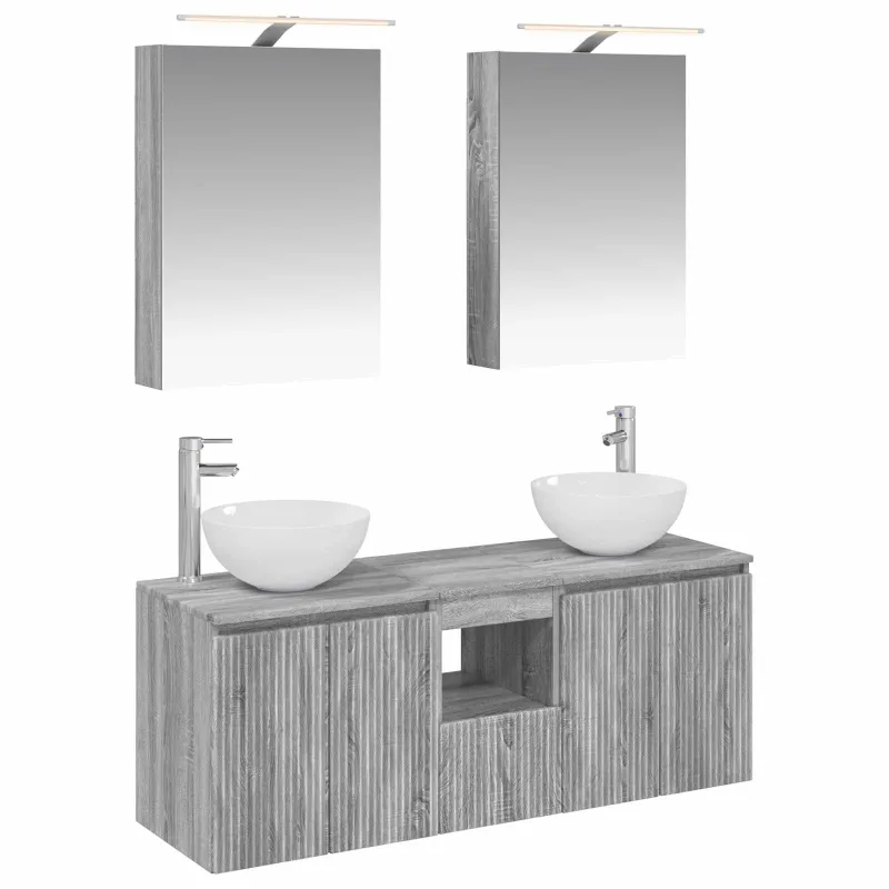 Vonios spintos komplektas 5 pcs Pilka Sonoma 50 x 14,5 x 70 cm