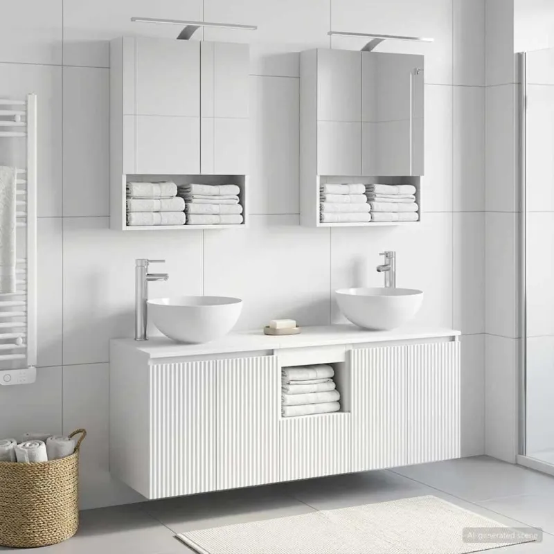 Vonios spintos komplektas 5 pcs Balta 50 x 14,5 x 70 cm