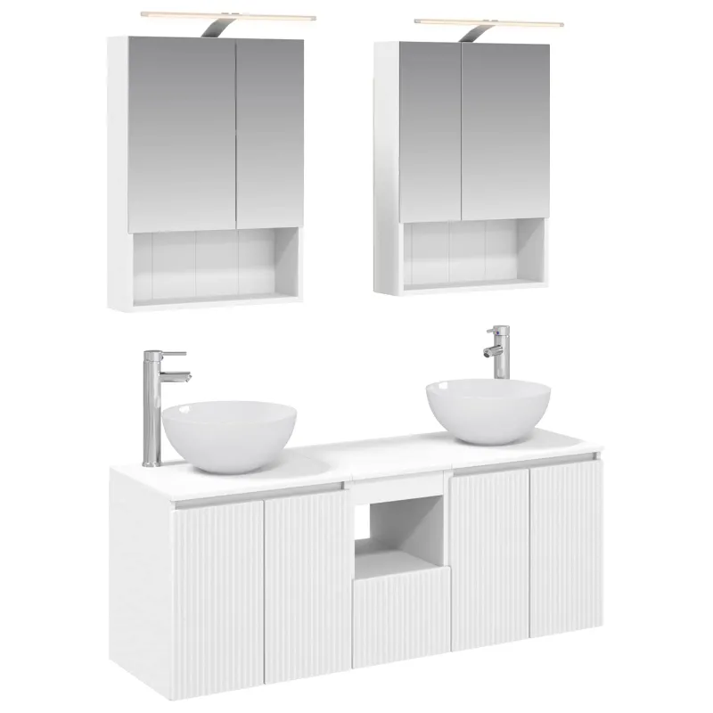 Vonios spintos komplektas 5 pcs Balta 50 x 14,5 x 70 cm