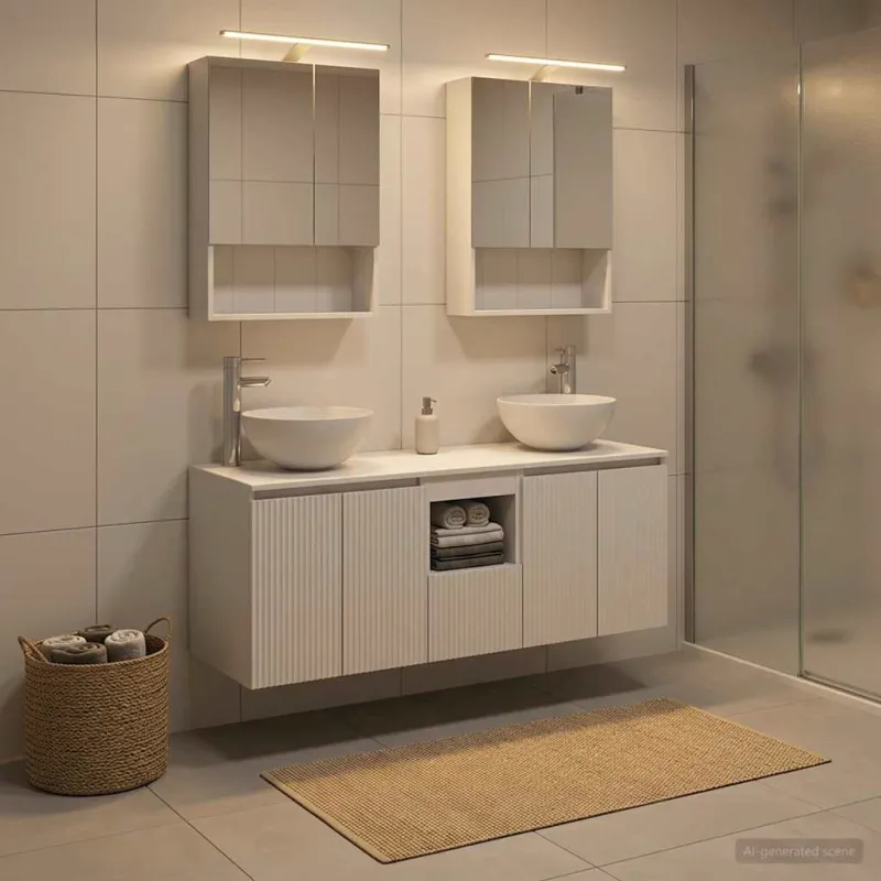 Vonios spintos komplektas 5 pcs Balta 50 x 14,5 x 70 cm