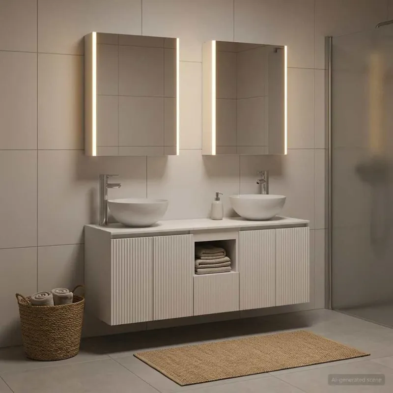 Vonios spintos komplektas 5 pcs Balta 53 x 15,5 x 70 cm