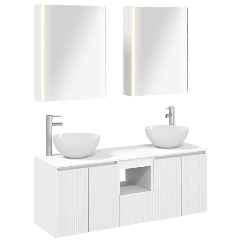Vonios spintos komplektas 5 pcs Balta 53 x 15,5 x 70 cm