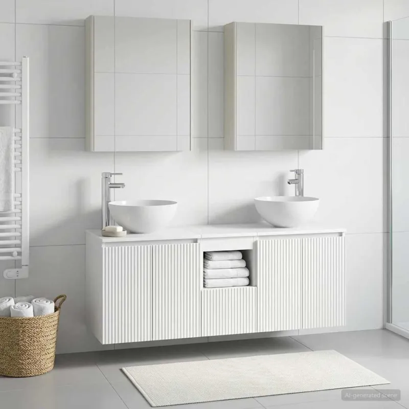 Vonios spintos komplektas 5 pcs Balta 53 x 15,5 x 70 cm