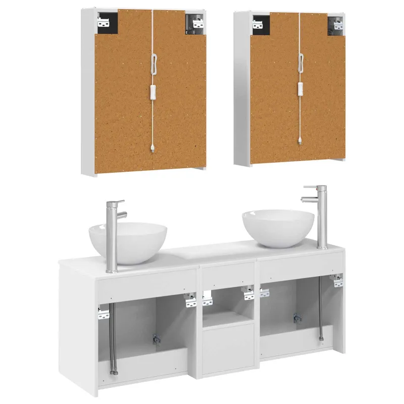 Vonios spintos komplektas 5 pcs Balta 53 x 15,5 x 70 cm