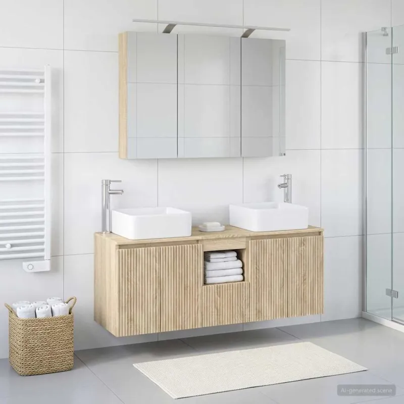 Vonios spintos komplektas 4 pcs Sonoma ąžuolas