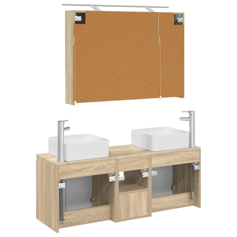 Vonios spintos komplektas 4 pcs Sonoma ąžuolas