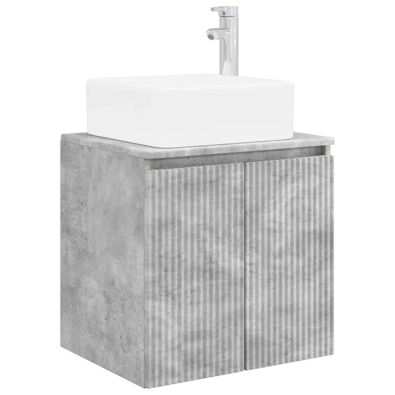 Vonios spintos komplektas 4 pcs Betono pilka 100 x 14,5 x 70 cm