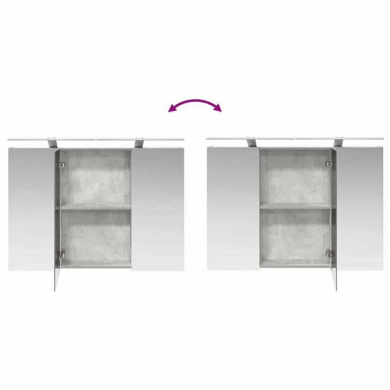 Vonios spintos komplektas 4 pcs Betono pilka 100 x 14,5 x 70 cm