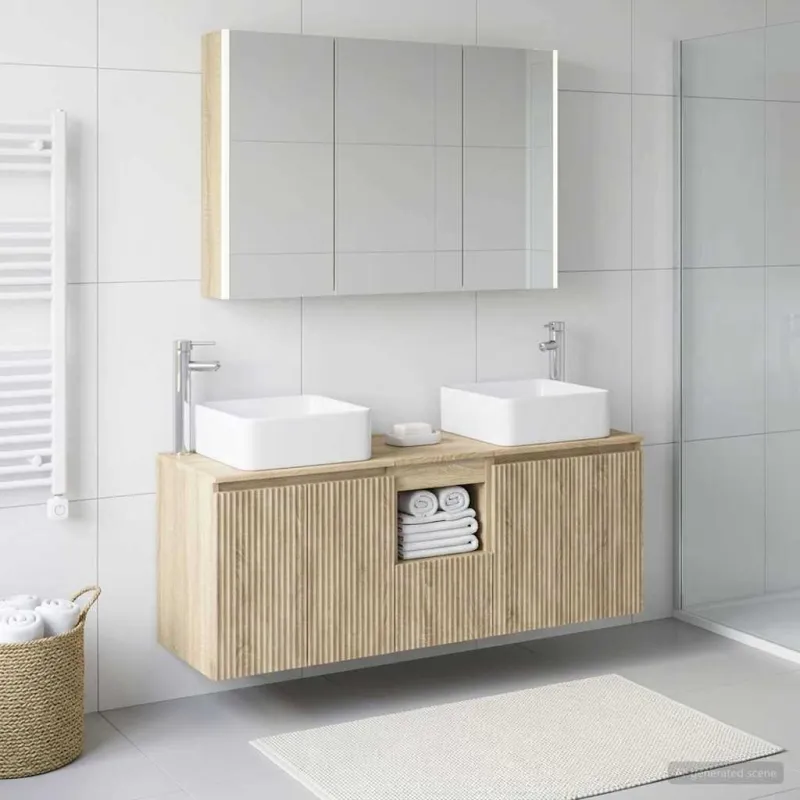 Vonios spintos komplektas 4 pcs Sonoma ąžuolas Apdirbta mediena