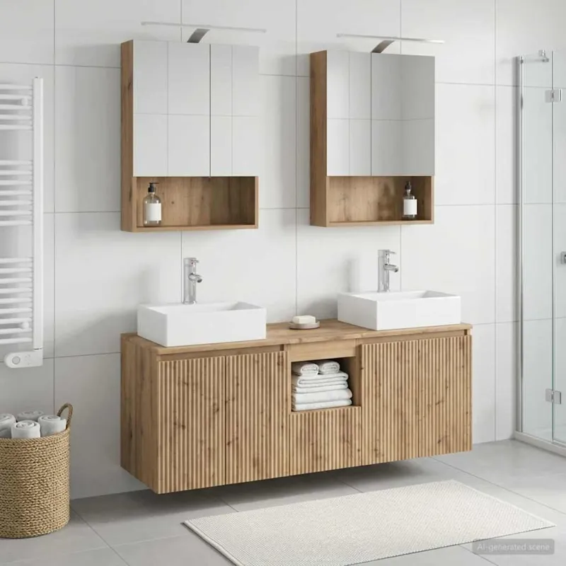 Vonios spintos komplektas 5 pcs Artisano ąžuolo