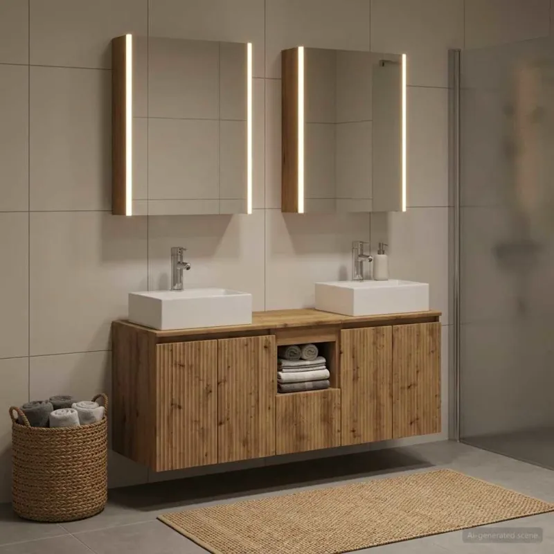 Vonios spintos komplektas 5 pcs Artisano ąžuolo