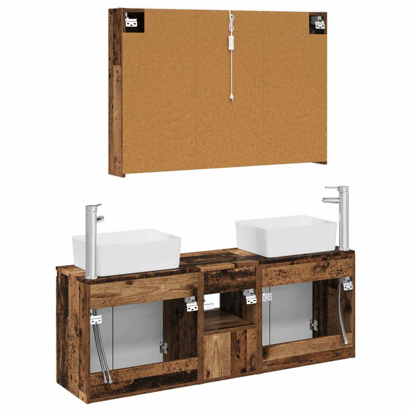 Vonios spintos komplektas 4 pcs Sendintos medienos