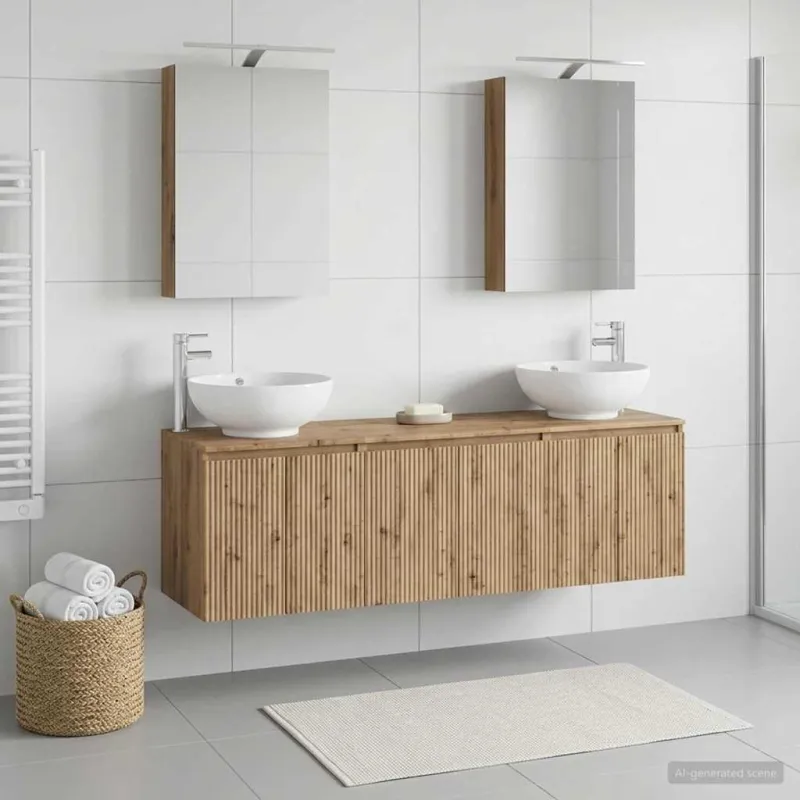 Vonios spintos komplektas 5 pcs Artisano ąžuolo
