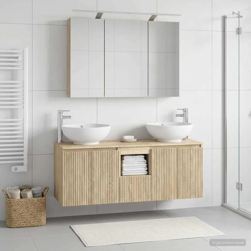 Vonios spintos komplektas 4 pcs Sonoma ąžuolas Apdirbta mediena