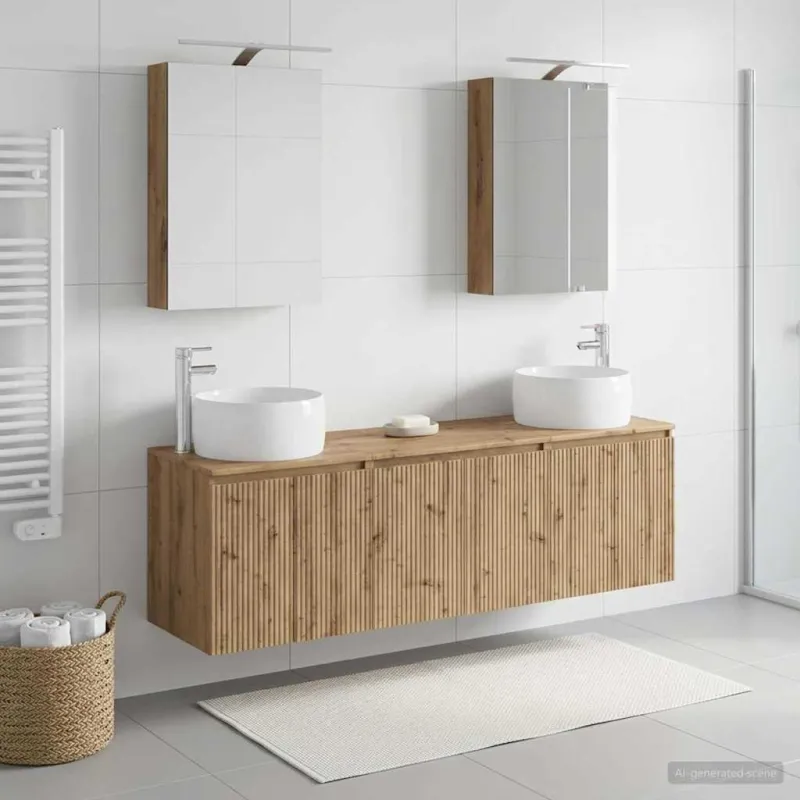 Vonios spintos komplektas 5 pcs Artisano ąžuolo