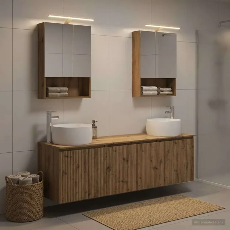 Vonios spintos komplektas 5 pcs Artisano ąžuolo