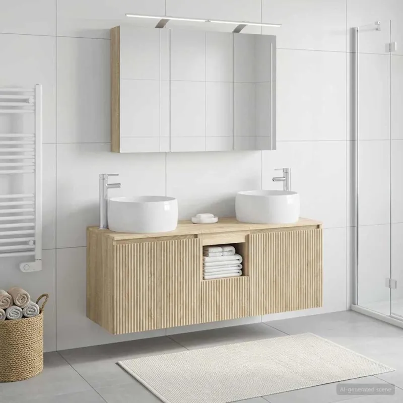 Vonios spintos komplektas 4 pcs Sonoma ąžuolas Apdirbta mediena