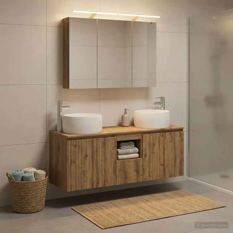 Vonios spintos komplektas 4 pcs Artisano ąžuolo