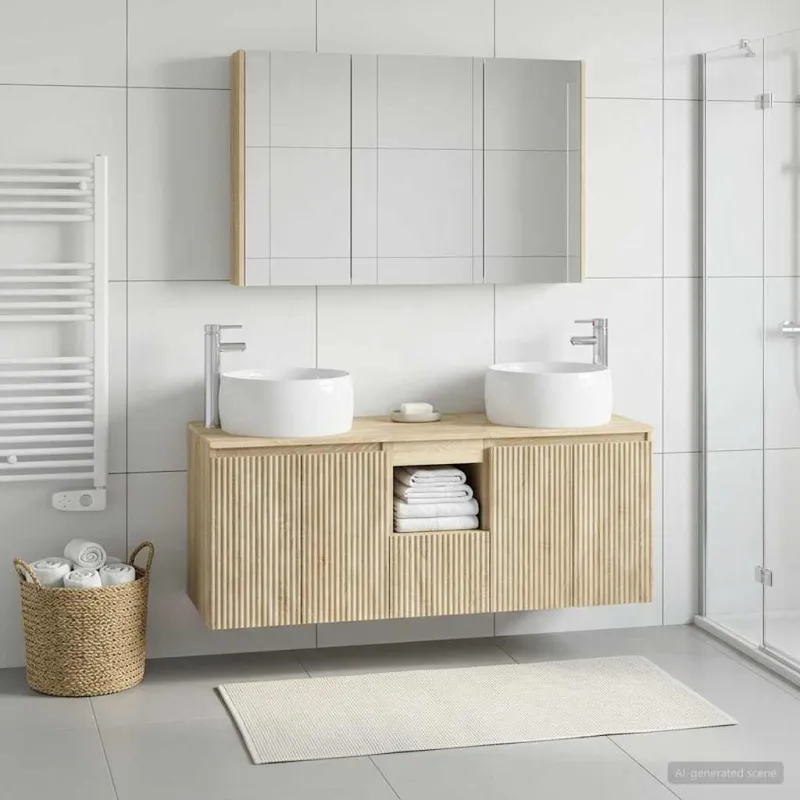 Vonios spintos komplektas 4 pcs Sonoma ąžuolas Apdirbta mediena