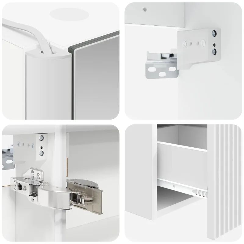 Vonios spintos komplektas 5 pcs Balta Apdirbta mediena