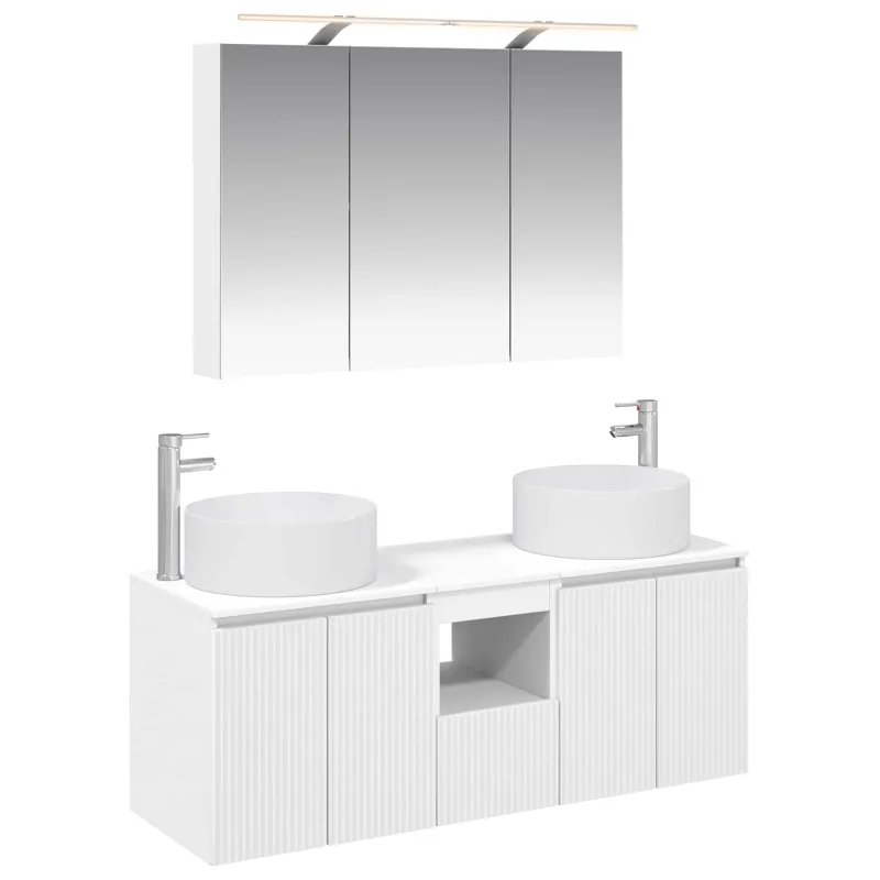 Vonios spintos komplektas 4 pcs Balta 100 x 14,5 x 70 cm