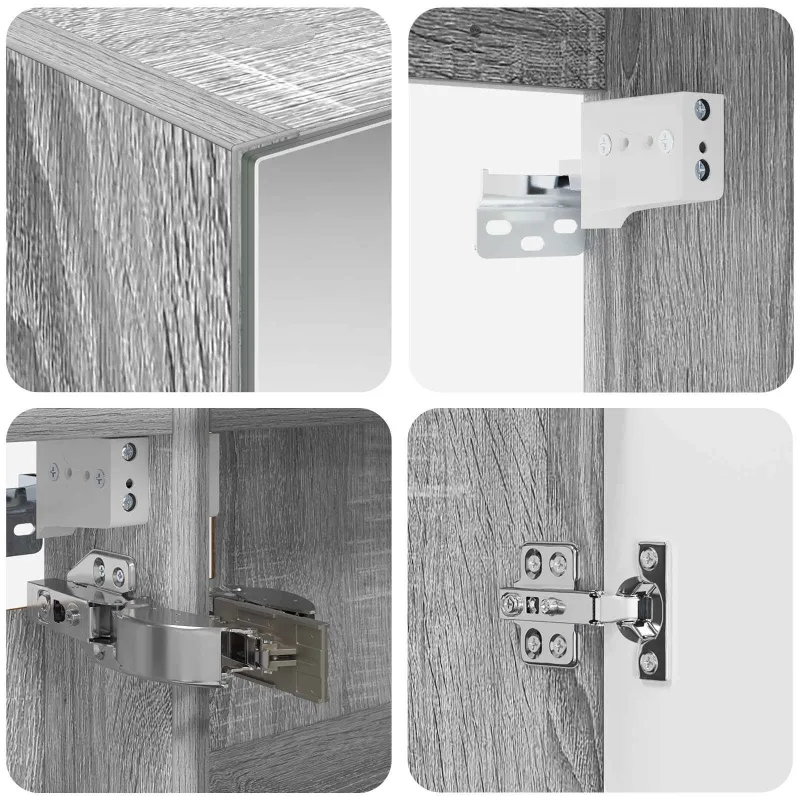 Vonios spintos komplektas 4 pcs Pilka Sonoma 100 x 14,5 x 70 cm
