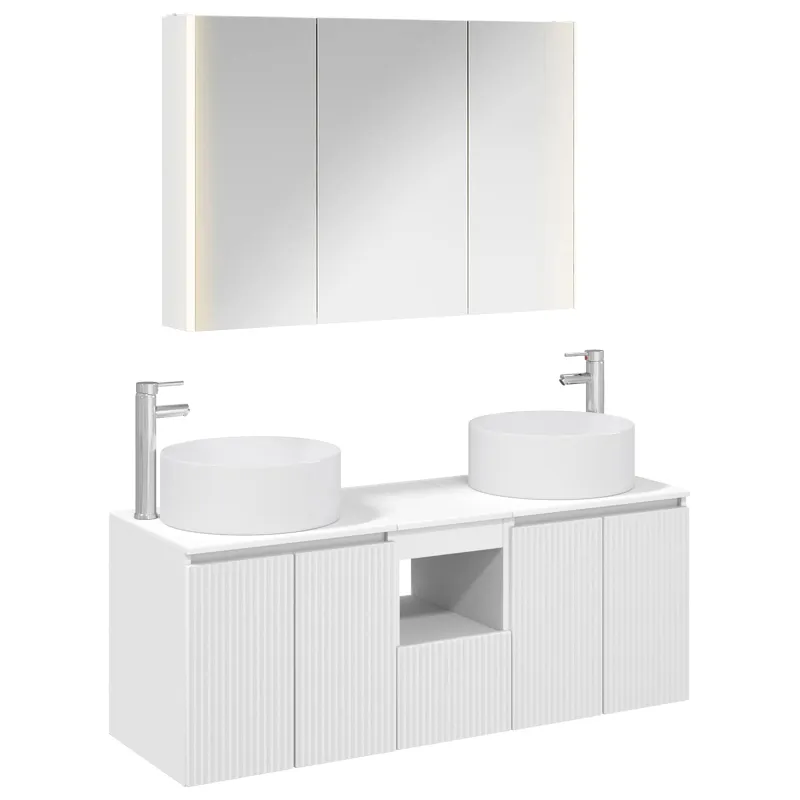 Vonios spintos komplektas 4 pcs Balta 103,5 x 15,5 x 70 cm