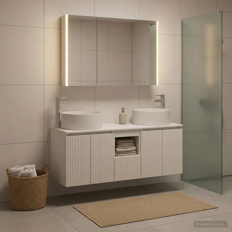 Vonios spintos komplektas 4 pcs Balta 103,5 x 15,5 x 70 cm