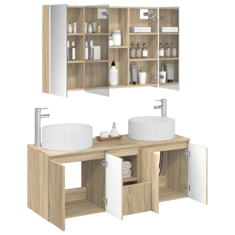 Vonios spintos komplektas 4 pcs Sonoma ąžuolas
