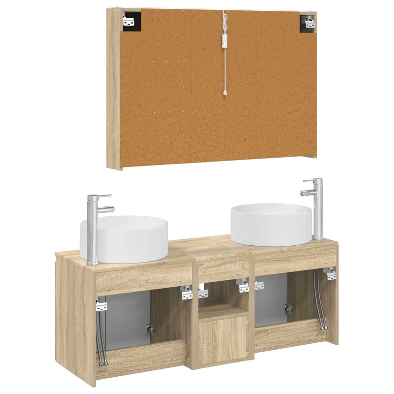 Vonios spintos komplektas 4 pcs Sonoma ąžuolas