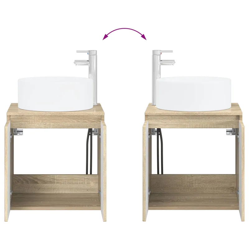 Vonios spintos komplektas 4 pcs Sonoma ąžuolas