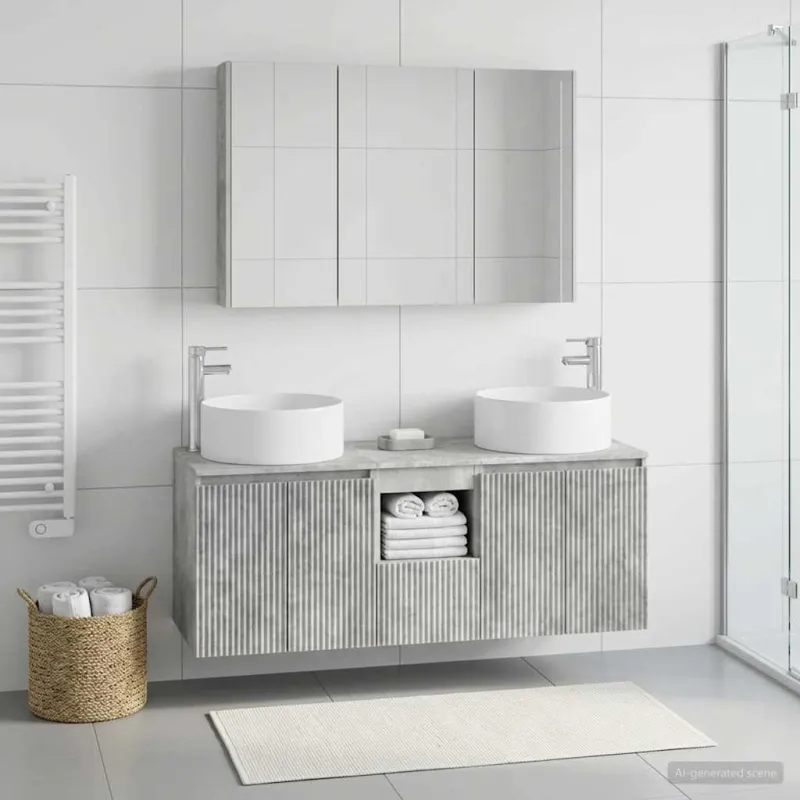 Vonios spintos komplektas 4 pcs Betono pilka