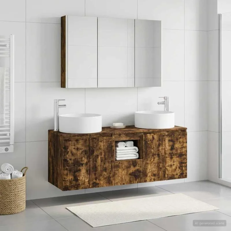 Vonios spintos komplektas 4 pcs Dūminio ąžuolo