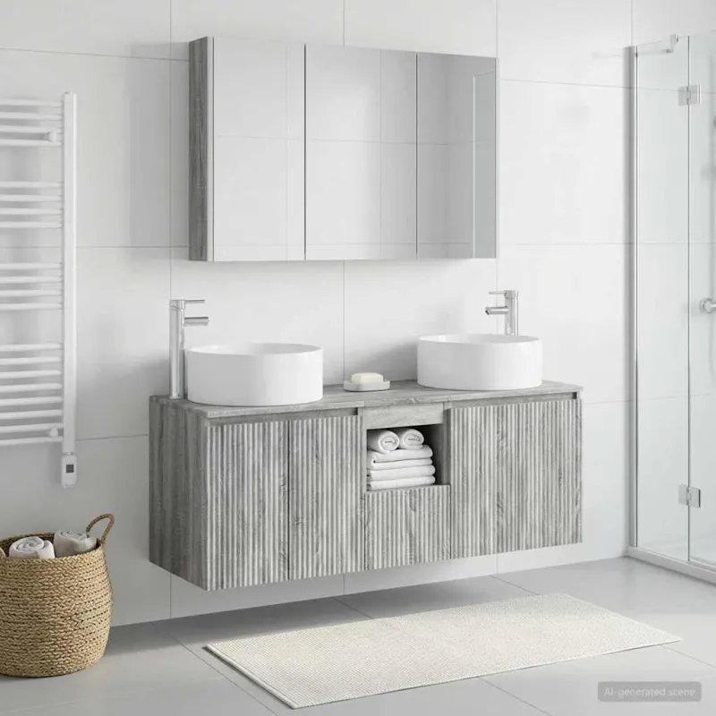 Vonios spintos komplektas 4 pcs Pilka Sonoma