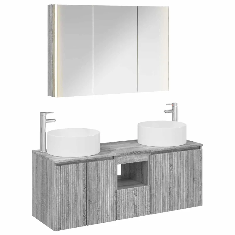 Vonios spintos komplektas 4 pcs Pilka Sonoma