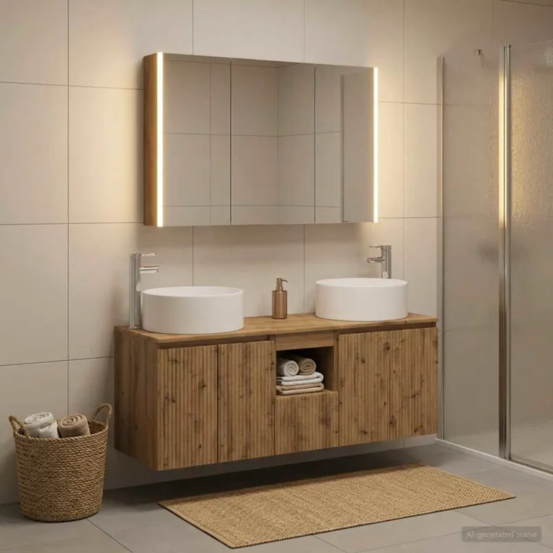 Vonios spintos komplektas 4 pcs Artisano ąžuolo