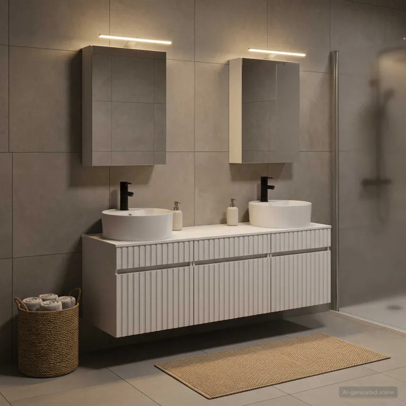 Vonios spintos komplektas 5 pcs Balta 50 x 14,5 x 70 cm
