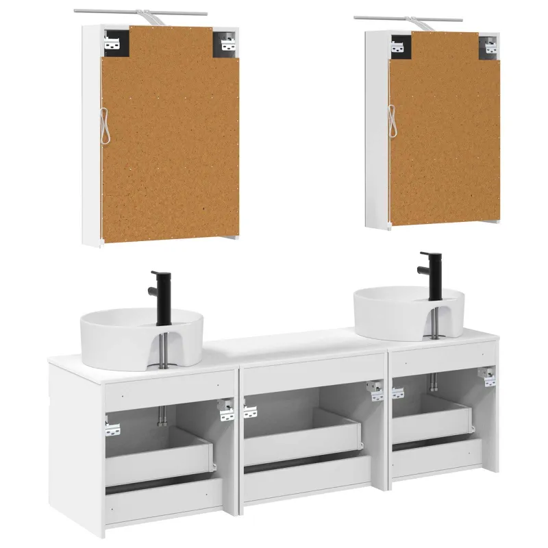 Vonios spintos komplektas 5 pcs Balta 50 x 14,5 x 70 cm