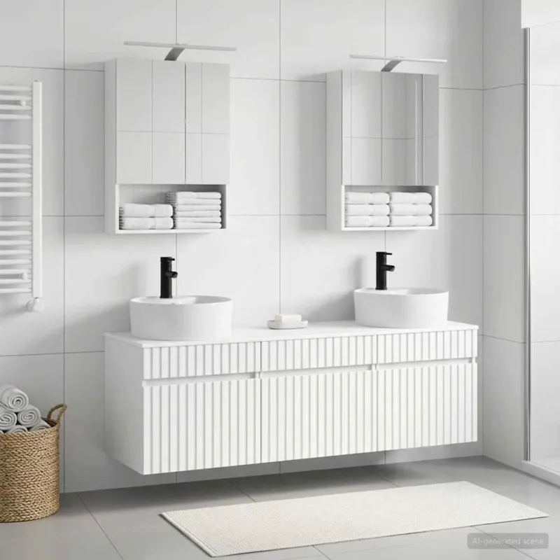 Vonios spintos komplektas 5 pcs Balta 50 x 14,5 x 70 cm