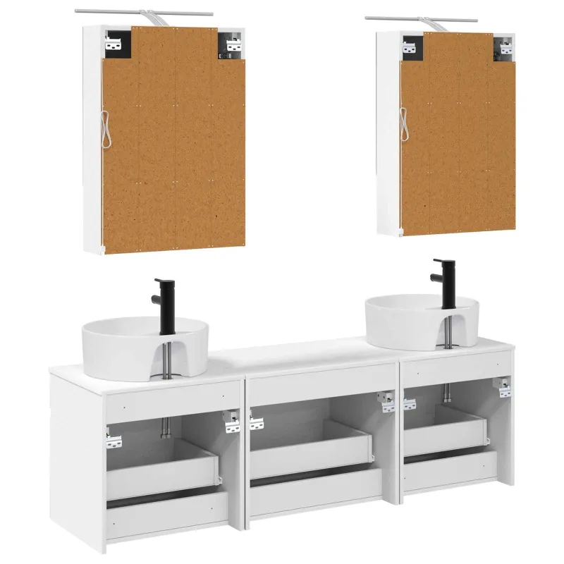 Vonios spintos komplektas 5 pcs Balta 50 x 14,5 x 70 cm