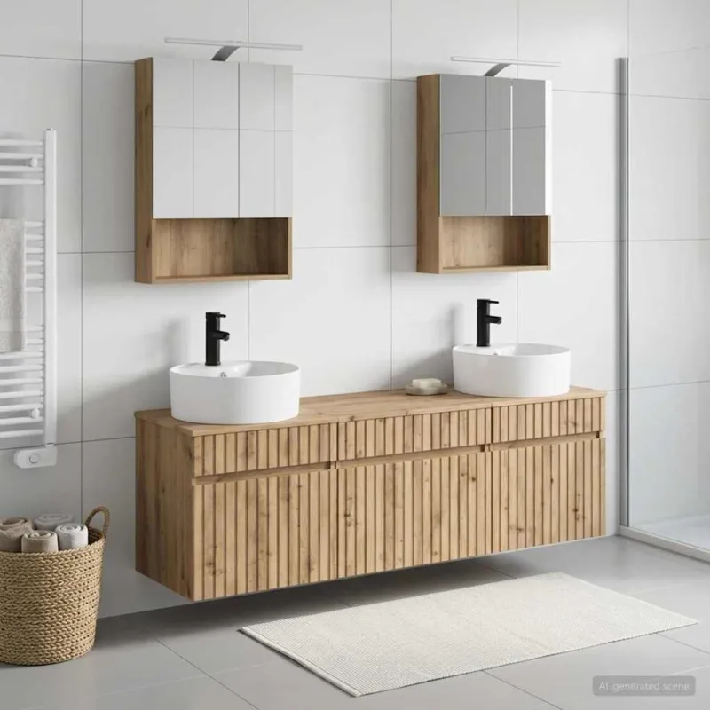 Vonios spintos komplektas 5 pcs Artisano ąžuolo
